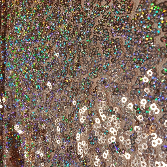 Champagne Cocktail Dress Sequin Glitter - Picture 3 of 3